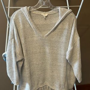 Lightweight hi low hooded lounge sweater